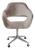 Poltrona Decorativa Zara Cadeira Giratória com Rodinhas Salão, Escritório, Home Office Veludo Capuccino 250