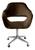 Poltrona Decorativa Zara Cadeira Giratória com Rodinhas Salão, Escritório, Home Office Veludo Marrom 260