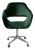 Poltrona Decorativa Zara Cadeira Giratória com Rodinhas Salão, Escritório, Home Office Veludo Verde 270