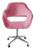Poltrona Decorativa Zara Cadeira Giratória com Rodinhas Salão, Escritório, Home Office Suede Rosa 280