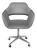 Poltrona Decorativa Zara Cadeira Giratória com Rodinhas Salão, Escritório, Home Office Linho Cinza 320