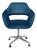 Poltrona Decorativa Zara Cadeira Giratória com Rodinhas Salão, Escritório, Home Office Linho Azul Marinho 330