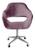 Poltrona Decorativa Zara Cadeira Giratória com Rodinhas Salão, Escritório, Home Office Veludo Roxo 380
