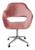 Poltrona Decorativa Zara Cadeira Giratória com Rodinhas Salão, Escritório, Home Office Veludo Rosê 390