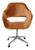 Poltrona Decorativa Zara Cadeira Giratória com Rodinhas Salão, Escritório, Home Office Veludo Terracota 400