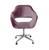 Poltrona Decorativa Zara Cadeira Giratória com Rodinhas Salão, Escritório, Home Office Veludo Roxo 380