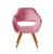 Poltrona Decorativa Zara Cadeira Pé Madeira Palito Sala Recepção Suede Rosa 280