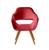 Poltrona Decorativa Zara Cadeira Pé Palito Sala Recepção Suede Vermelho 100