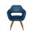 Poltrona Decorativa Zara Cadeira Pé Palito Sala Recepção Linho Azul 330