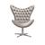 Poltrona Egg Alice com Strass Base Giratória Metal Decoração, Escritório, Recepção - Tecido Suede  Suede Bege Claro 080