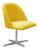 Poltrona Gaia Pé Giratório Metal Cadeira Decorativa Sala, Escritório, Recepção Veludo Amarelo 090