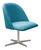 Poltrona Gaia Pé Giratório Metal Cadeira Decorativa Sala, Escritório, Recepção Veludo Azul 240