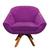 Poltrona Giratória Giovana Suede Base Madeira MM30 D'Rossi Roxo