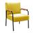Poltrona Jade Cadeira Braço Metal Moderna Decoração Sala, Recepção Veludo Amarelo 090