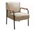 Poltrona Jade Cadeira Braço Metal Moderna Decoração Sala, Recepção Linho Marrom 150