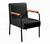 Poltrona Jade Cadeira Braço Metal Moderna Decoração Sala, Recepção Corino Preto 200