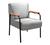 Poltrona Jade Cadeira Braço Metal Moderna Decoração Sala, Recepção Linho Cinza 320