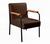 Poltrona Jade Cadeira Braço Metal Moderna Decoração Sala, Recepção Corino Marrom 360