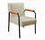 Poltrona Jade Cadeira Braço Metal Moderna Decoração Sala, Recepção Corino Bege 370