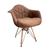 Poltrona Jantar Eames Eiffel Estofada Caramelo Base Cobre CARAMELO