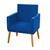 Poltrona Nina Decorativa Sala Estar Luxo Suede Azul Royal