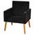 Poltrona Nina Decorativa Sala Estar Luxo Suede Preto