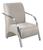 Poltrona Sevilha Cadeira Braço Alumínio Decoração Sala Recepção Suede Bege 080