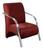 Poltrona Sevilha Cadeira Braço Alumínio Decoração Sala Recepção Suede Bordô 110