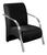 Poltrona Sevilha Cadeira Braço Alumínio Decoração Sala Recepção Suede Preto 130