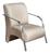 Poltrona Sevilha Cadeira Braço Alumínio Decoração Sala Recepção Linho Bege 140