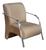 Poltrona Sevilha Cadeira Braço Alumínio Decoração Sala Recepção Linho Marrom 150