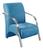 Poltrona Sevilha Cadeira Braço Alumínio Decoração Sala Recepção Veludo Azul 240