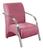 Poltrona Sevilha Cadeira Braço Alumínio Decoração Sala Recepção Suede Rosa 280