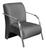 Poltrona Sevilha Cadeira Braço Alumínio Decoração Sala Recepção Linho Cinza 320