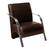 Poltrona Sevilha Cadeira Braço Alumínio Decoração Sala Recepção Corino Marrom 360