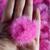 Pompom Achatado 4,5cm Rosa Neon