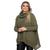 Poncho Feminino Tricô Lã Gola Alta Confortavél Tendência Frio Verde, Militar, Punho