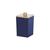 Porta Algodão Cotonete de Acrílico C/ Tampa Banheiro Lavabo Multiuso Acessório Suporte Pote Organizador Quadrado Azul Marinho