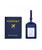 Porta Passaporte Com Tag Azul marinho