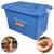 Porta Ração e Isca Pote Caixa Container Organizadora 70 L de Até 2 Sacos de 30 Kg Reforçada Trava Segurança para Pets Azul