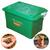 Porta Ração e Isca Pote Caixa Container Organizadora 70 L de Até 2 Sacos de 30 Kg Reforçada Trava Segurança para Pets Verde