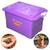 Porta Ração e Isca Pote Caixa Container Organizadora 70 L de Até 2 Sacos de 30 Kg Reforçada Trava Segurança para Pets Lilas