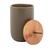Pote Potiche De Cerâmica Com Tampa de Bambu Decorativo Lyor Verde