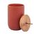 Pote Potiche De Cerâmica Com Tampa de Bambu Decorativo Lyor Terracota