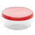 Pote Redondo Plástico Com Tampa 3,8l Grande Reforçado Transparente Livre de BPA Super Borda Vermelho