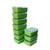 Potes Herméticos De Plástico Para Alimentos Kit C/10 1000ml Verde