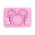 Prato Silicone bebê ventosa placa babadores alimentação conjunto talheres crianças colher de aço inoxidável e garfo pratos dino Pink Plate