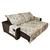 Protetor capa de para sofá estampada king reclinável 1,80m x 2,40m com porta objetos Marrom
