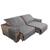 Protetor capa de para sofá king reclinável 2,20m x 2,40m com porta objetos modelo elegance Cinza