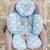 Protetor De Bebê Conforto Apoio Corpo Almofada Redutor Listras Azul Claro